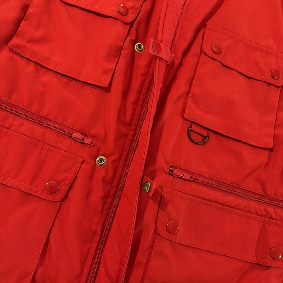 VTG Saturdays Generation Vest Mens L Red Quilted Hike Shoot Barn Chore Utility - Picture 6 of 10